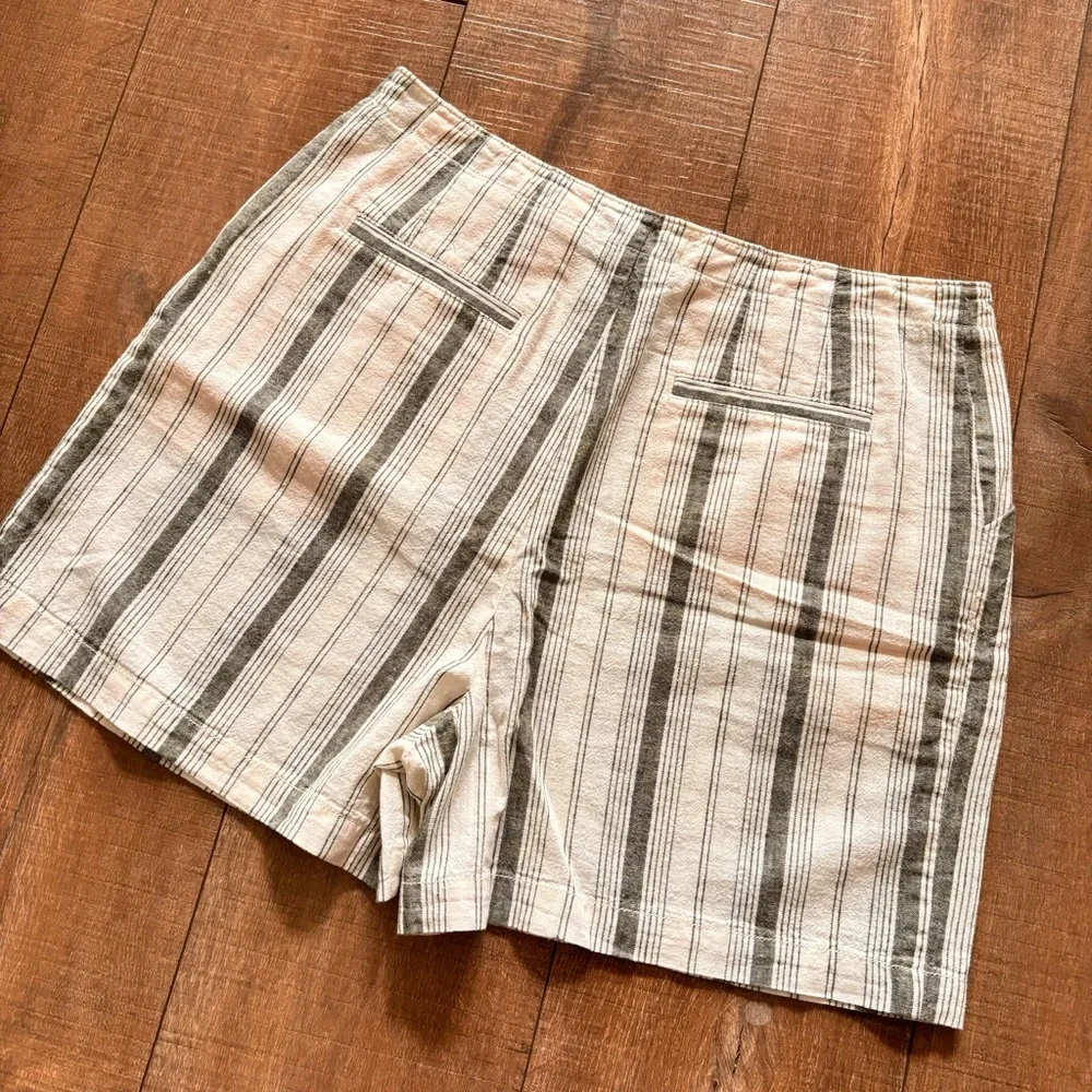 Anthropologie Women's Beachgoer Striped Linen Blend High Rise Shorts Siz… - Picture 14 of 15